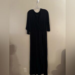 Elegant Navy Blue Wrap Dress